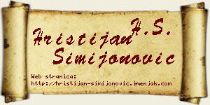 Hristijan Simijonović vizit kartica